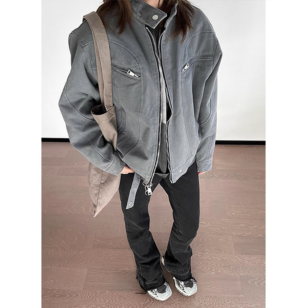 cleanfit短款外套男款春秋季工装夹克季潮牌底特律美式复古牛仔衣