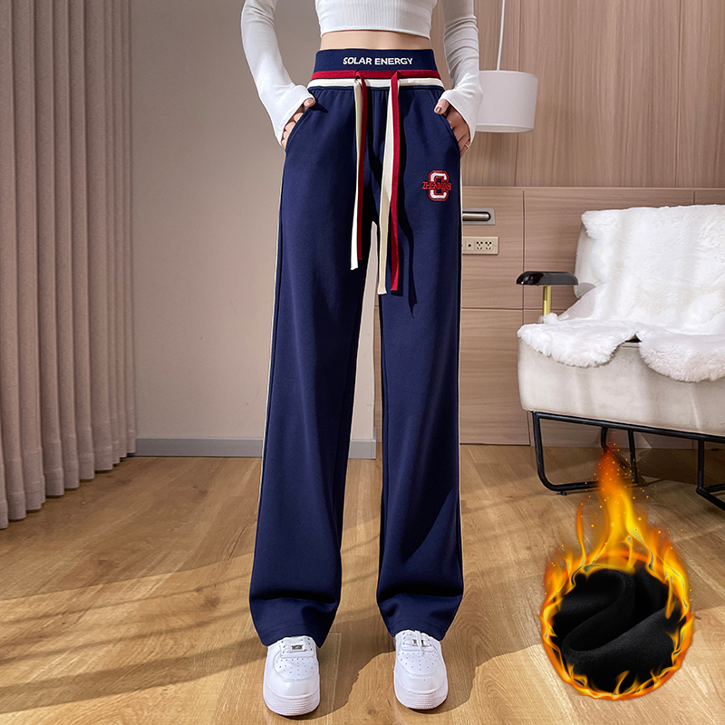 12少女秋冬高腰13初中高中学生岁女孩加绒加厚15休闲运动阔腿裤16