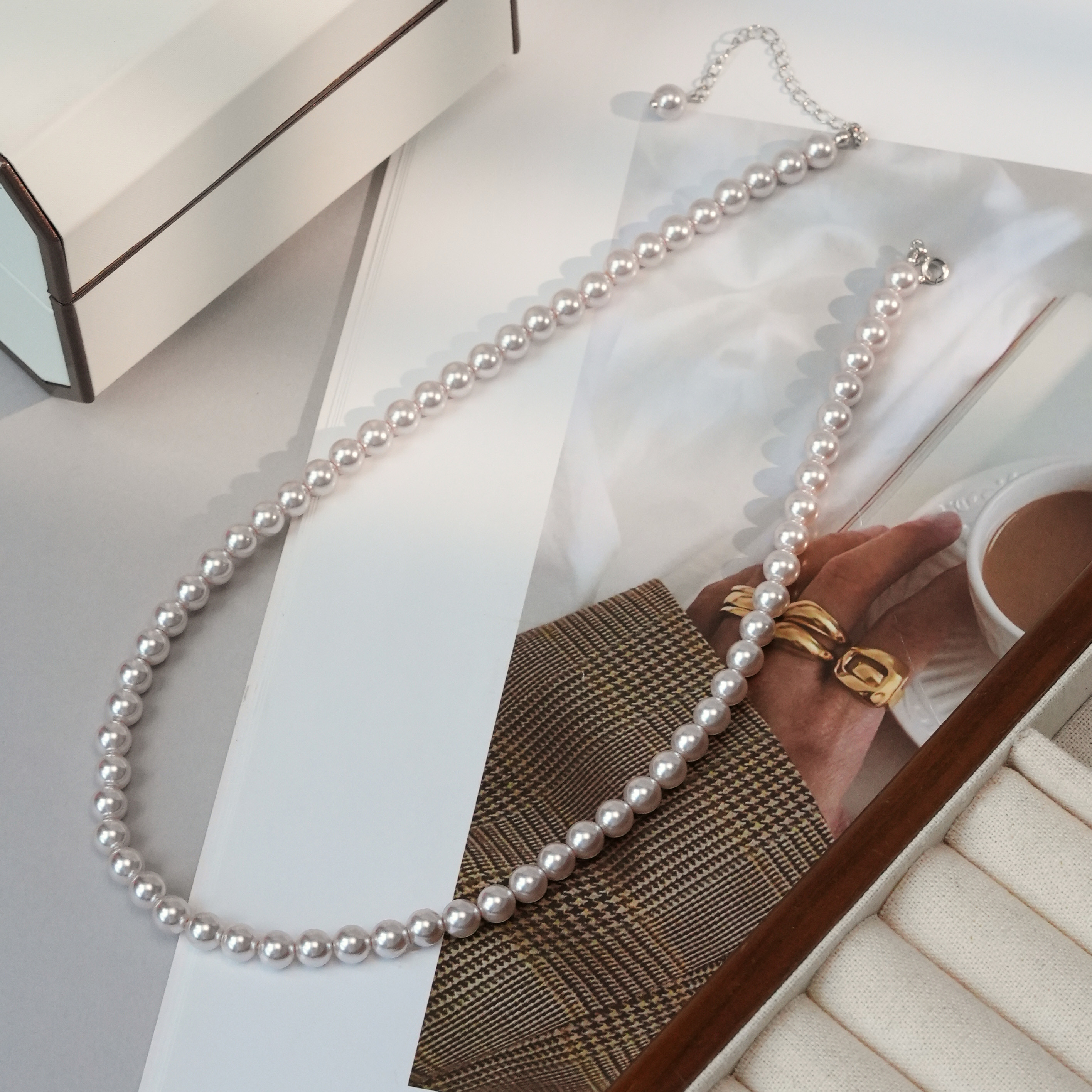 丽沁 链子925银 优雅曼塔玫瑰紫珠满串项链女法式气质优雅颈链