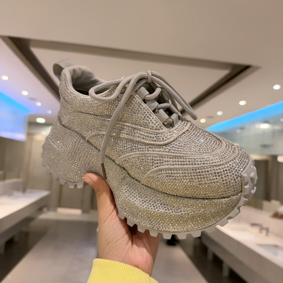 欧货重工满钻老爹鞋女ins超火内增高水钻运动鞋百搭松糕鞋休闲潮