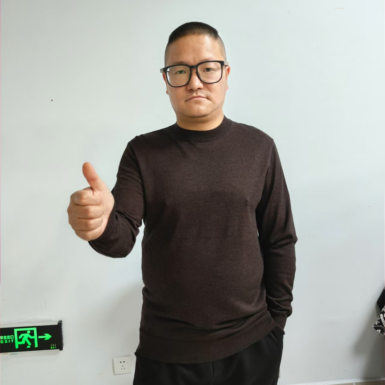 （帛贸贴身蚕丝羊绒Sc2311）桑蚕丝羊绒园领男衫
