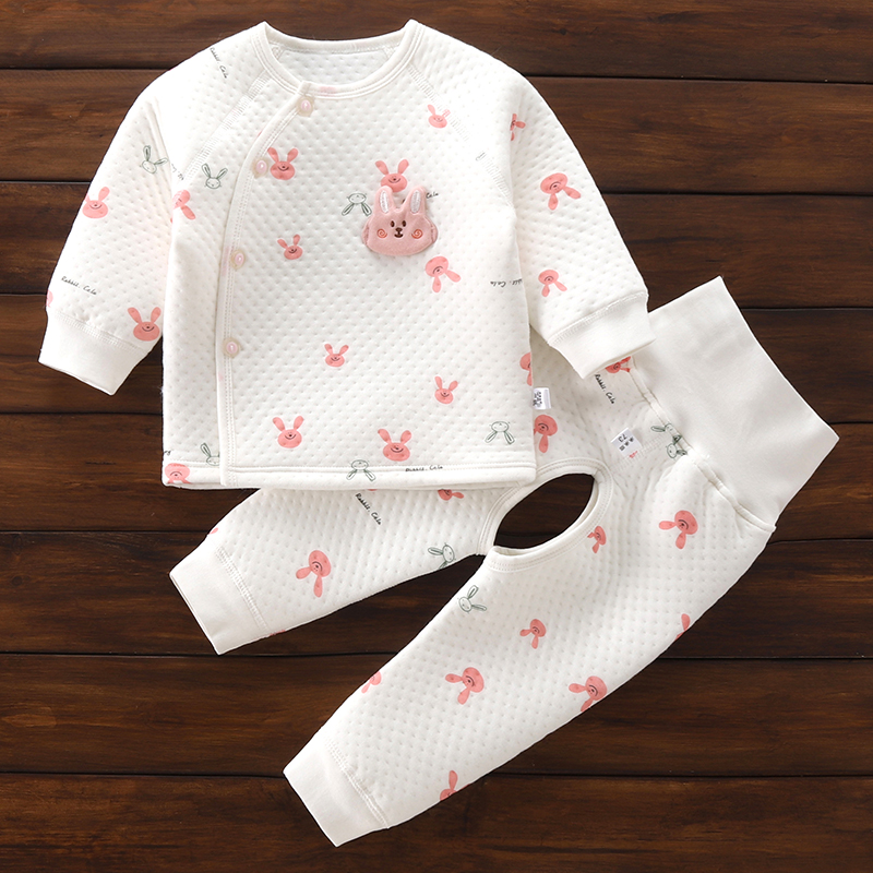 宝宝保暖套装春秋长袖高腰护肚棉质新生婴儿小童打底两件衣裤