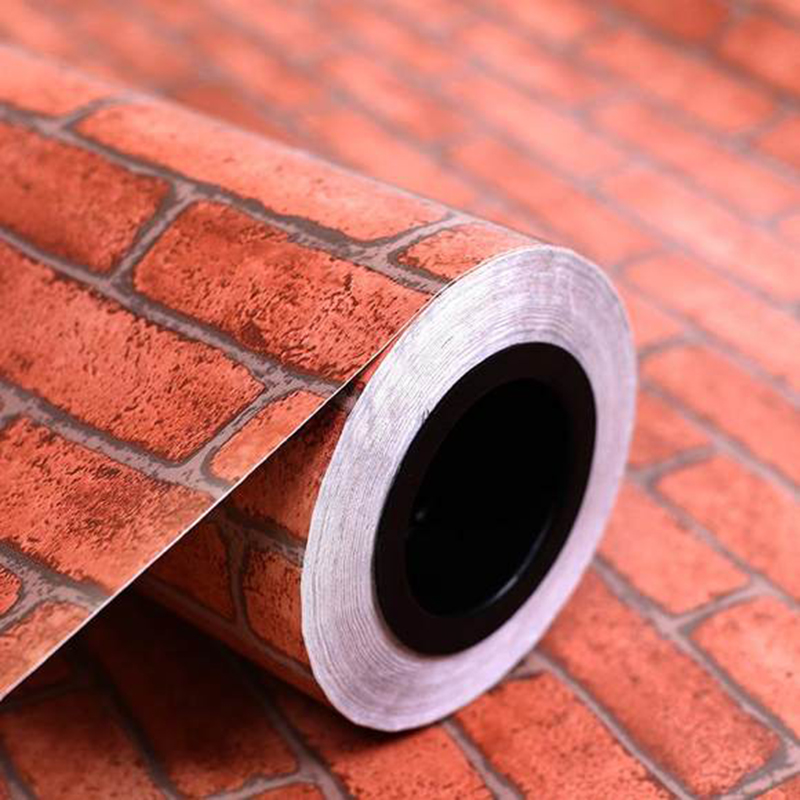 加厚复古砖头墙纸自粘砖纹墙贴纸防水防潮自贴家用砖块红砖墙壁纸