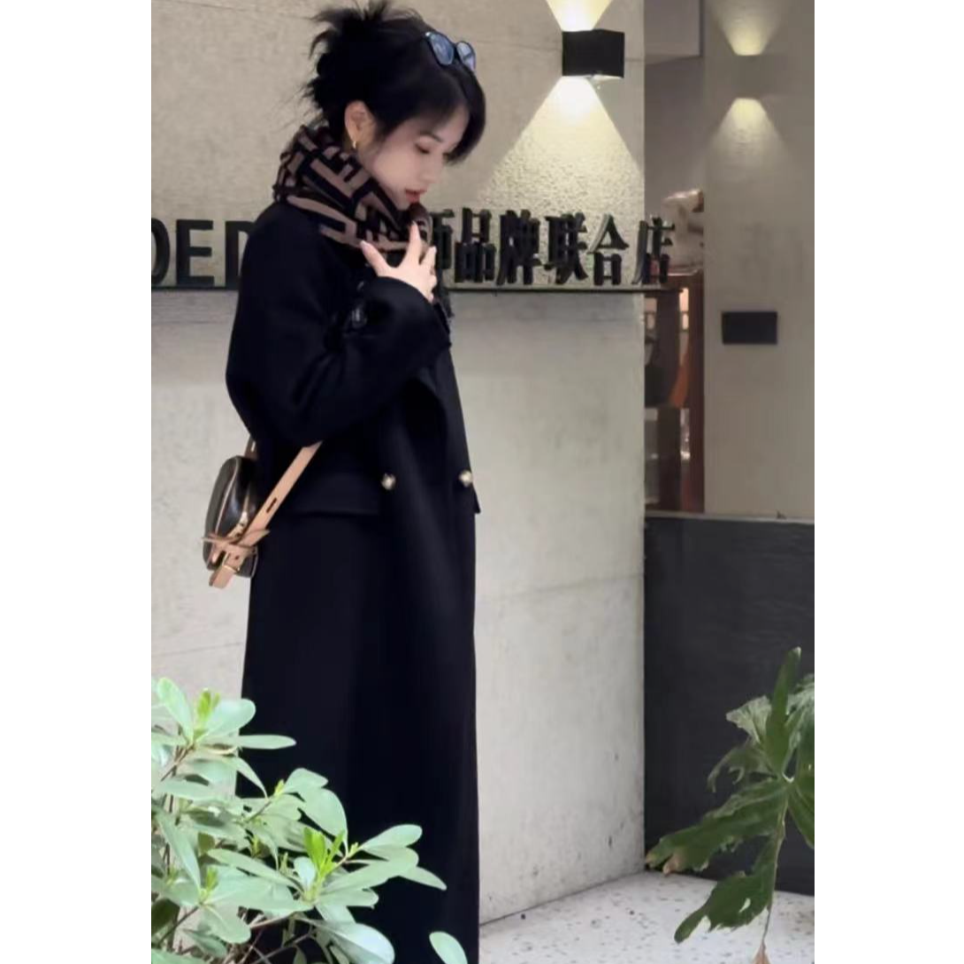 2025双面羊毛呢羊毛大衣女洋气质流行加长款高端时尚冬季加厚外套