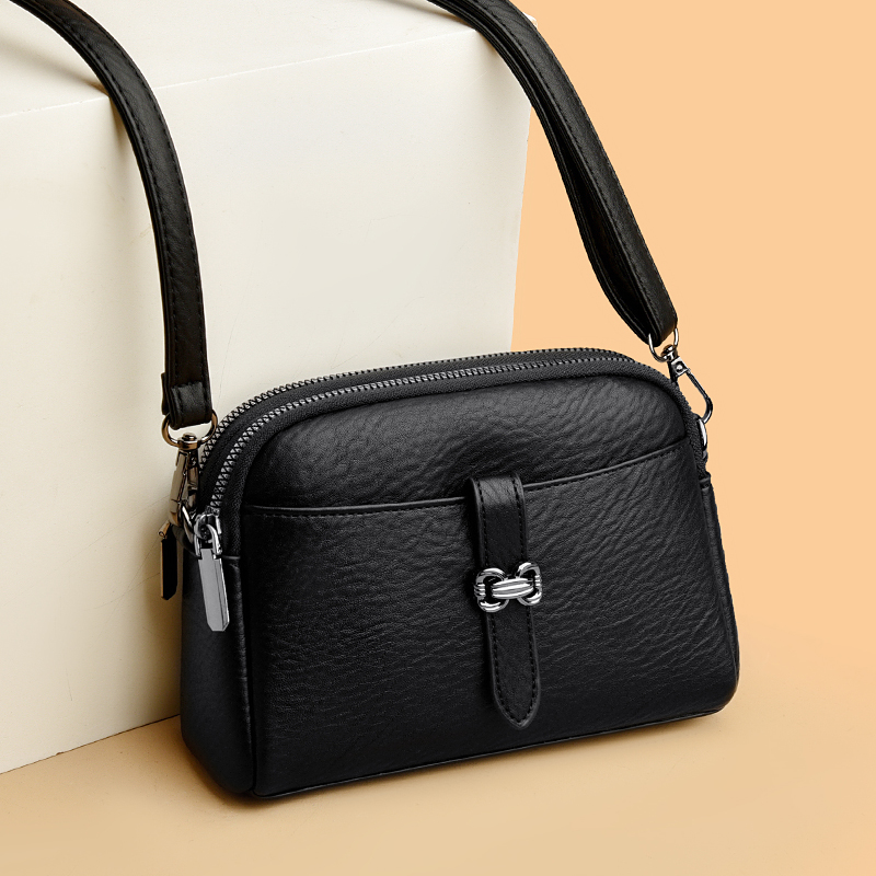 真皮质感女包双层蝴蝶结名媛时尚大气简约秋冬包包女斜挎小包6630