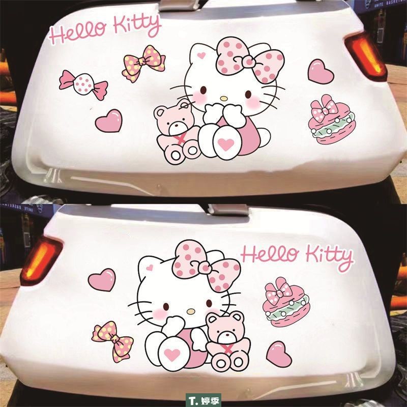 电动车贴纸kt猫可爱卡通hellokittyq6m6爱玛小牛小龟王装饰贴