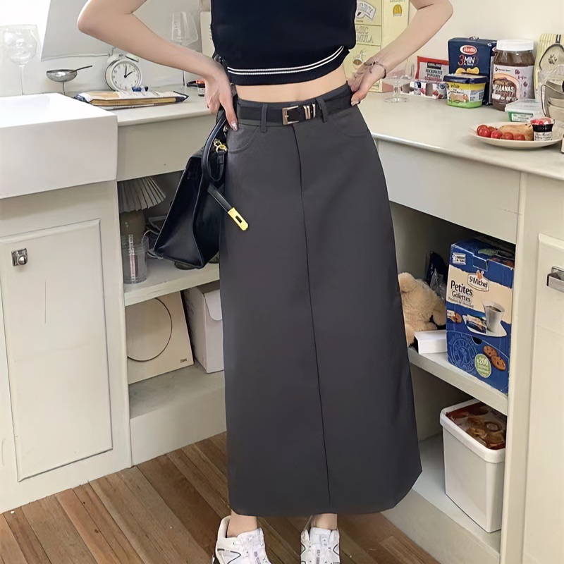 西装半身裙女中长款高腰包臀裙秋季2025新款A字裙裙子直筒长裙潮