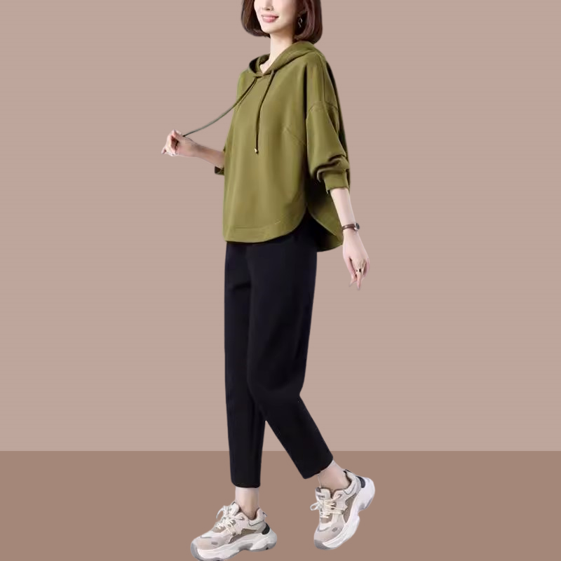 中年妈妈洋气减龄今年流行的女装套装2025春秋季卫衣外套休闲裤子