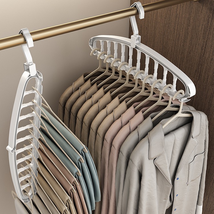 折叠衣架家用挂衣架学生宿舍多功能魔术九孔晾衣架子无痕晾衣架