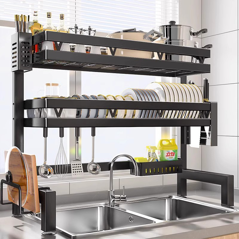 居厨厨厨房置物架水槽沥水架置物架台面碗盘收纳架多功能洗碗架子