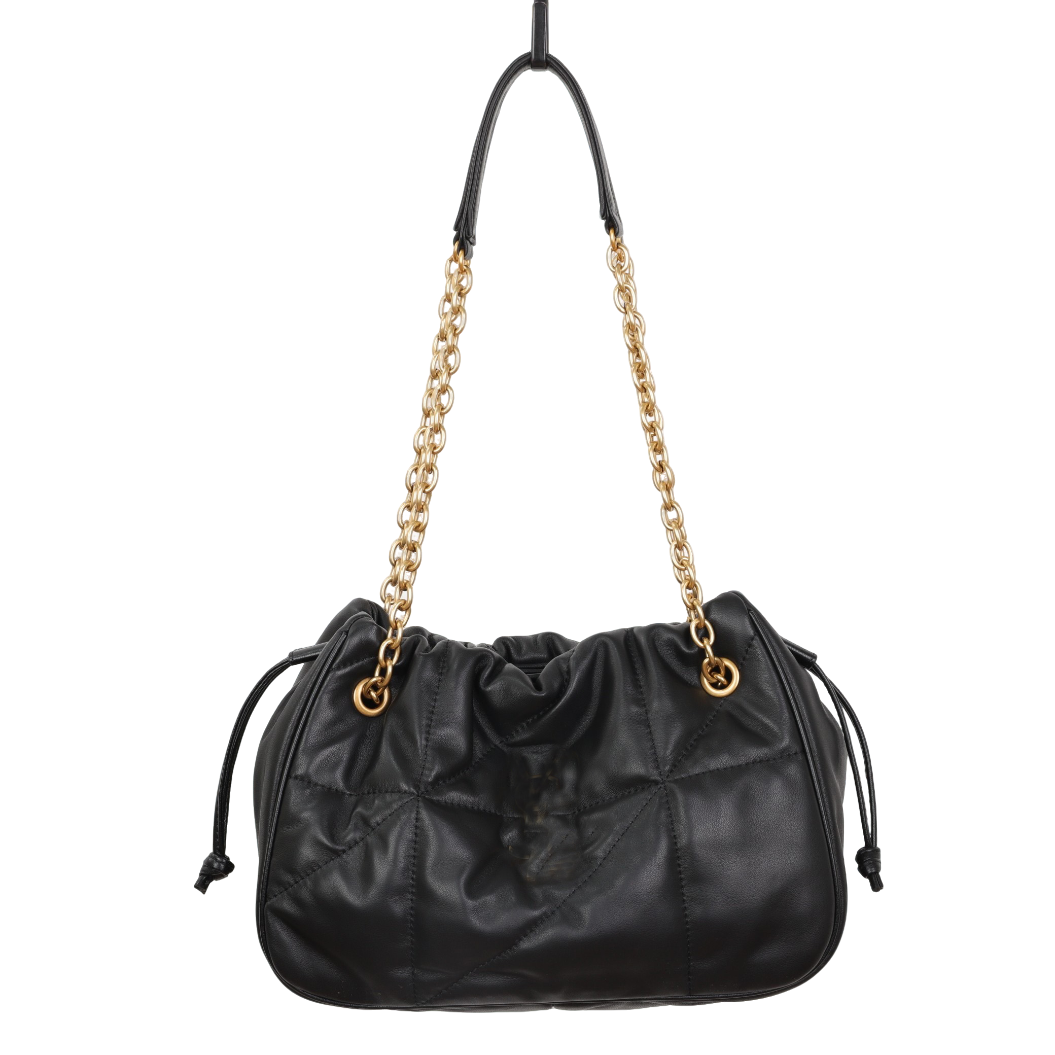 羊皮杨树林包包2025秋冬新款真皮女包单肩包大容量斜挎包抽绳包