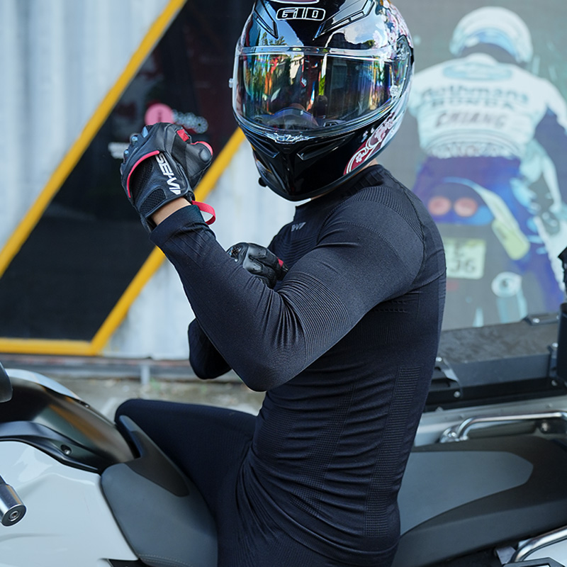 SEI-VI赛威滑衣吸汗透气速干内衣裤套装打底摩托车骑行弹力紧身衣