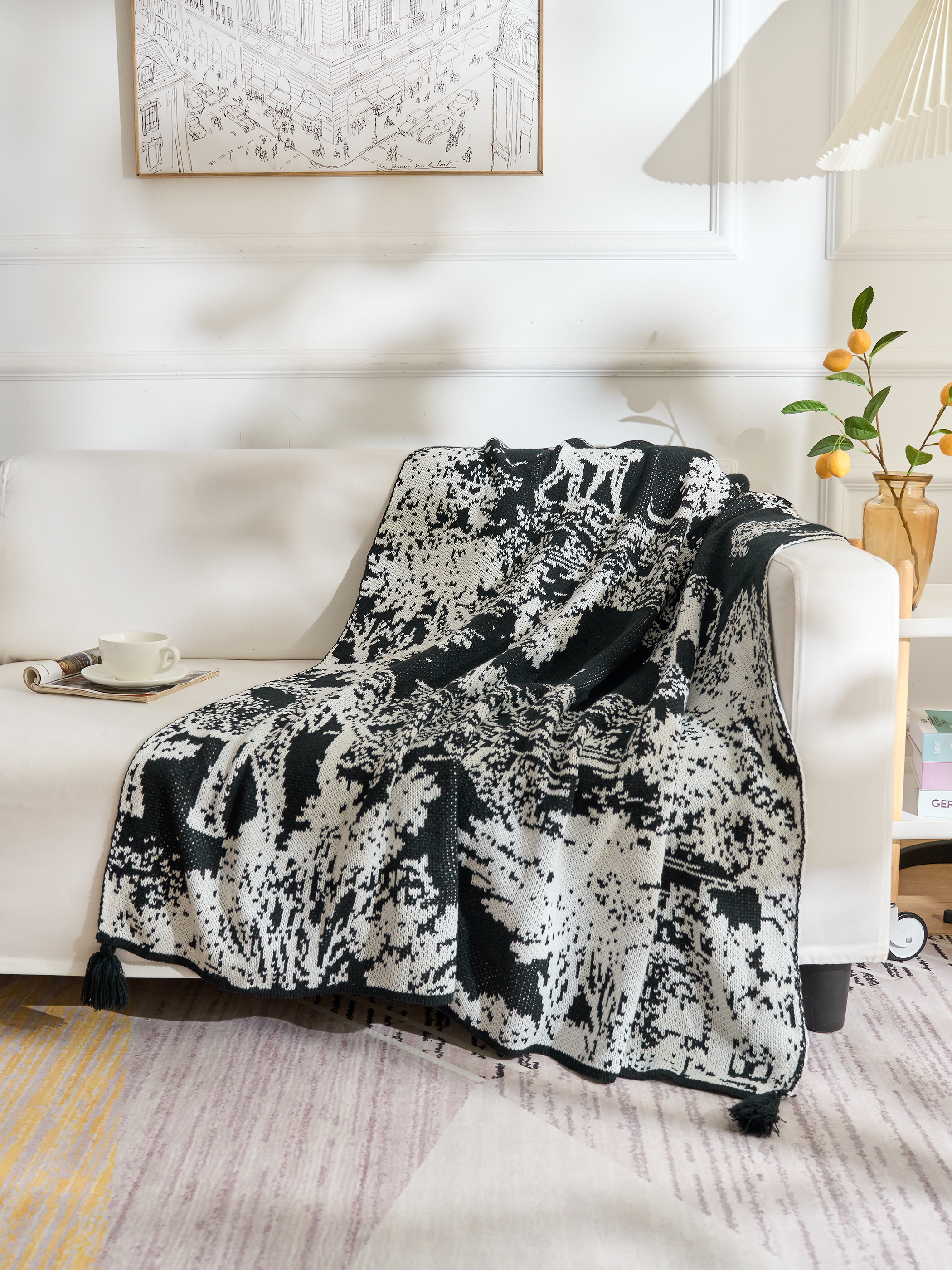 设计师款客厅装饰毯子客厅沙发毯子办公室午睡披肩毯民宿装饰毯