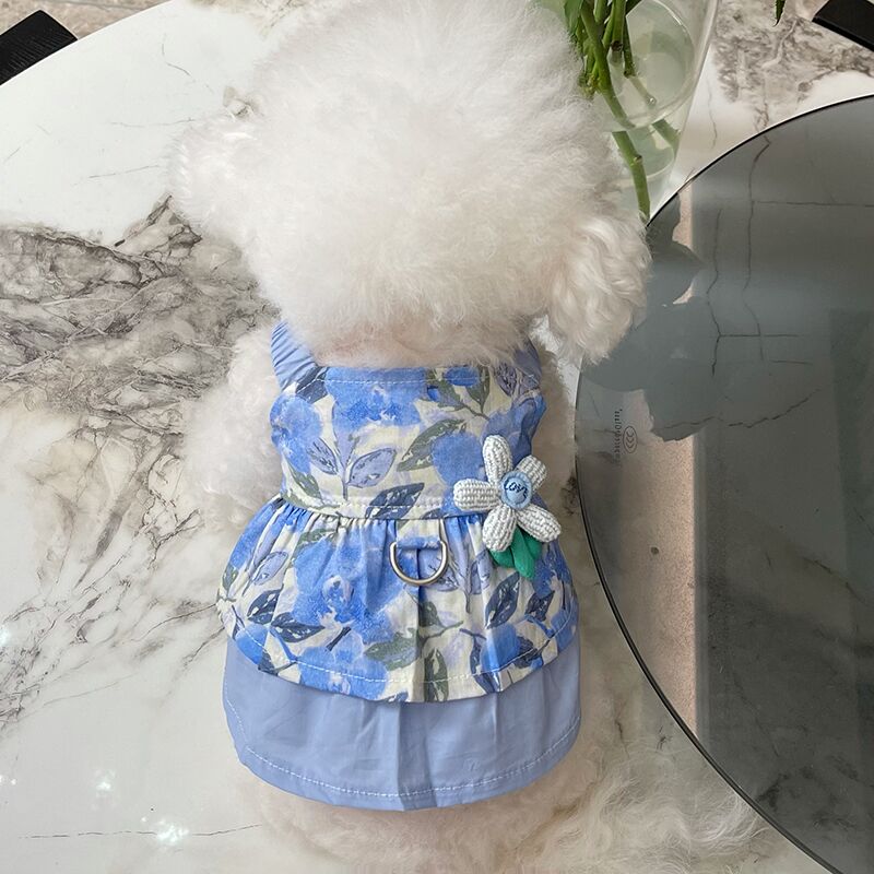 五只小白熊宠物衣服夏季新款韩系吊带裙狗狗猫咪背心薄款防晒衣服