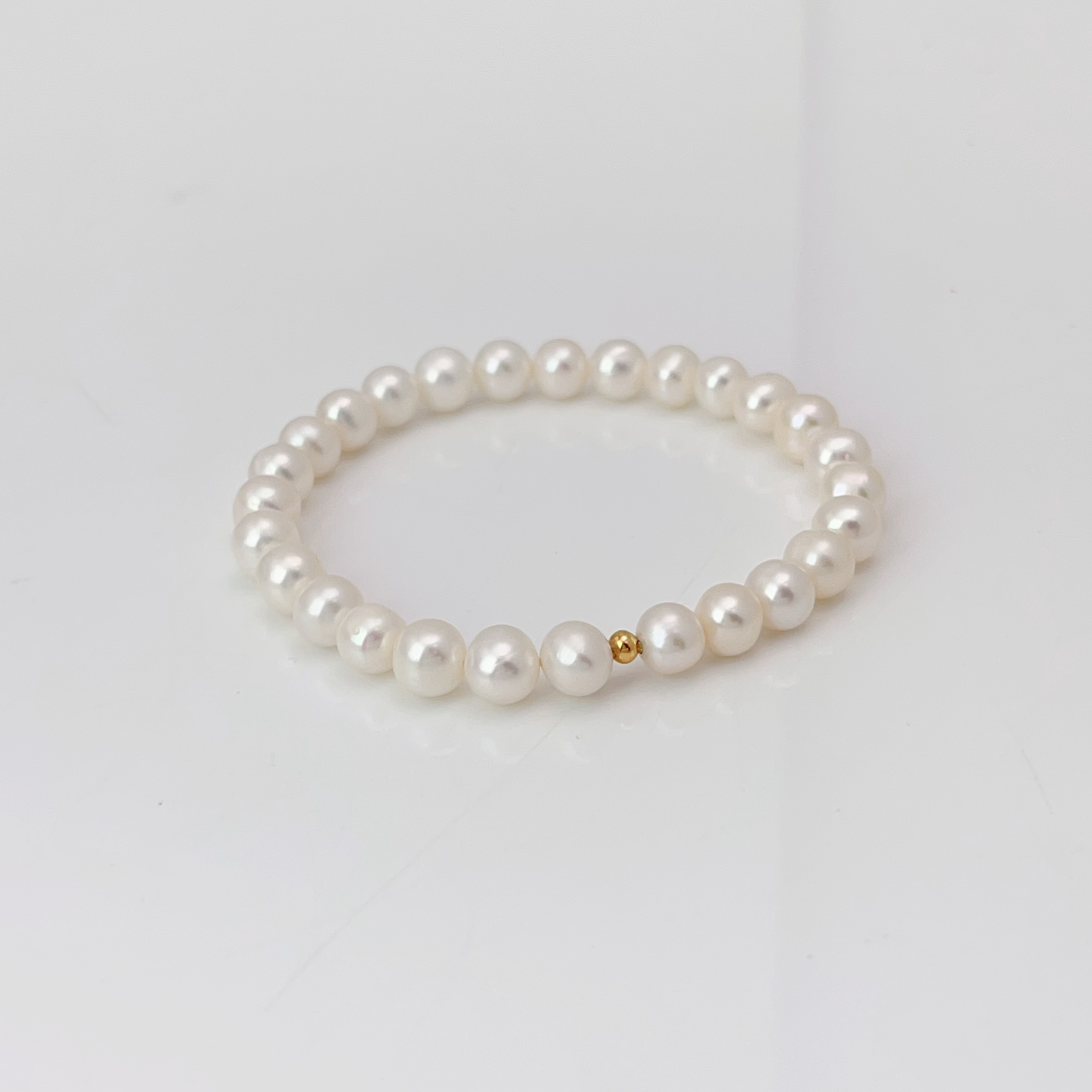 【白茶】约6-7mm淡水无核珍珠手链经典轻奢气质百搭简约  DSL00635