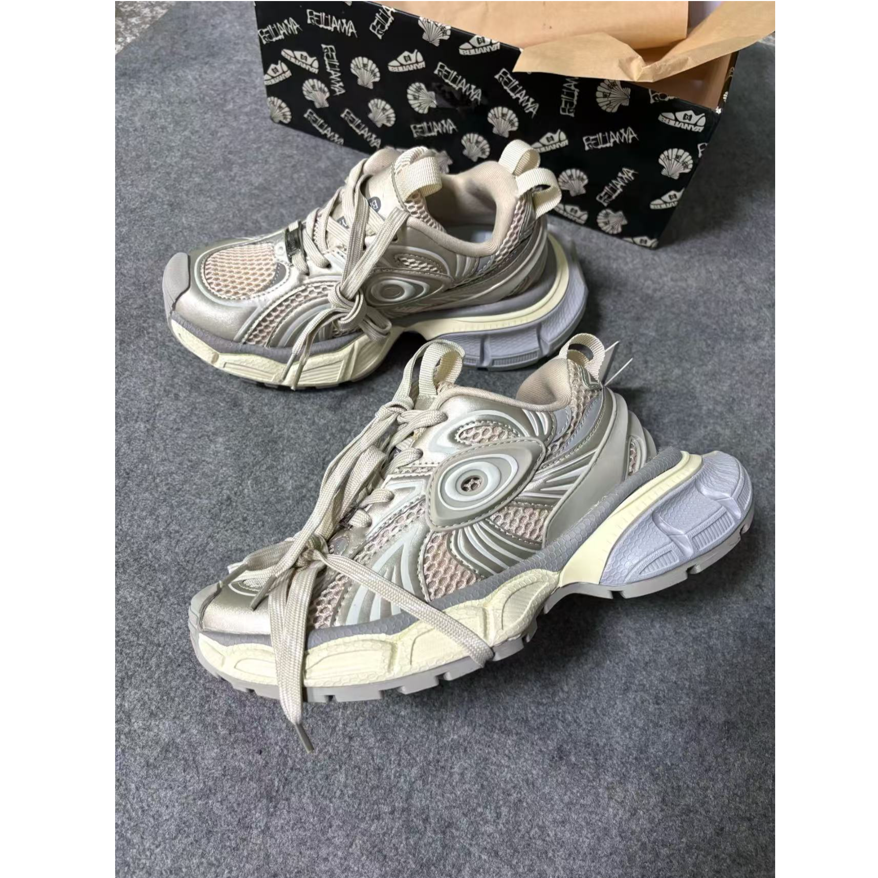 涡轮鞋老爹鞋男2025复古潮流百搭低帮厚底增高情侣休闲运动老爹鞋