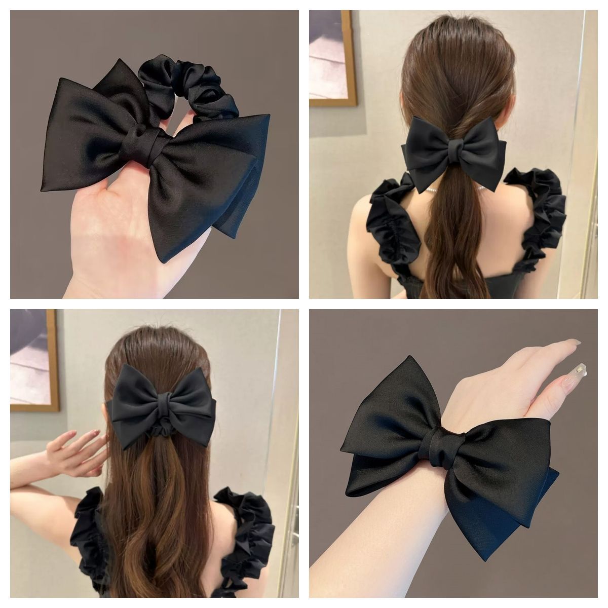 大号蝴蝶结头绳高级感气质黑色大肠发圈在逃公主扎头发马尾发绳女