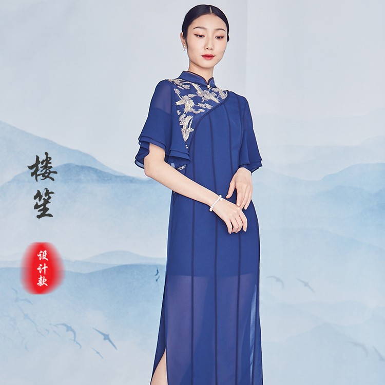 吉祥衣家【楼笙】新中式国风女装时尚连衣裙气质长裙922234846夏季