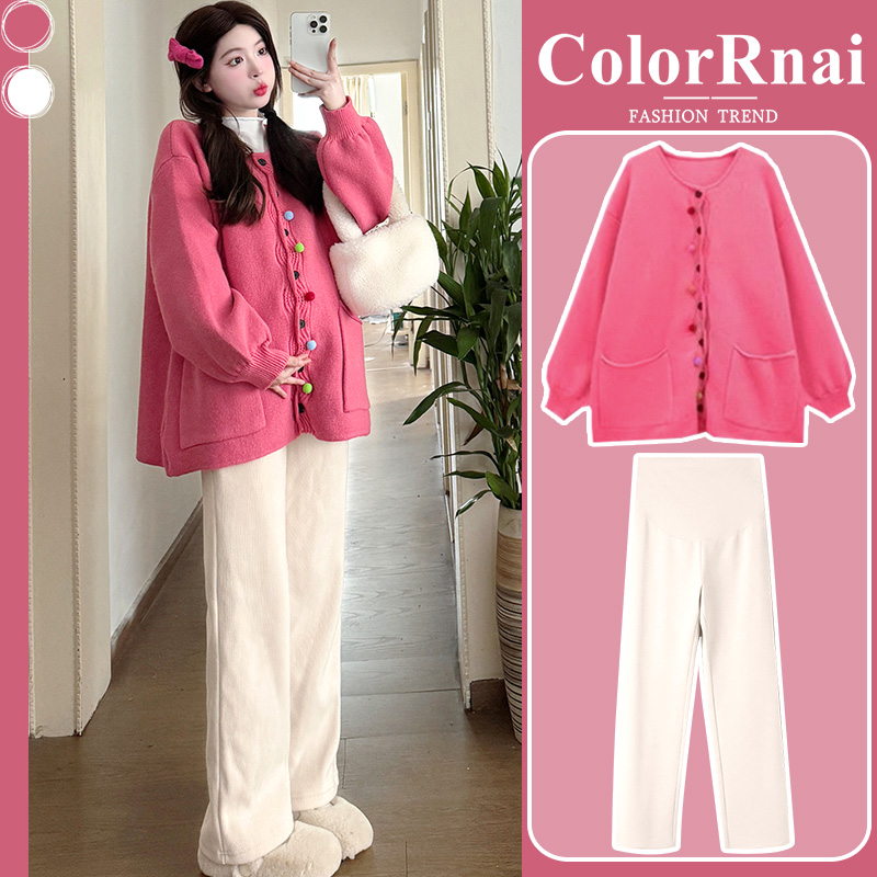 孕妇装秋冬套装2025新款时尚洋气时髦孕妈妈春秋季穿搭外套女外穿