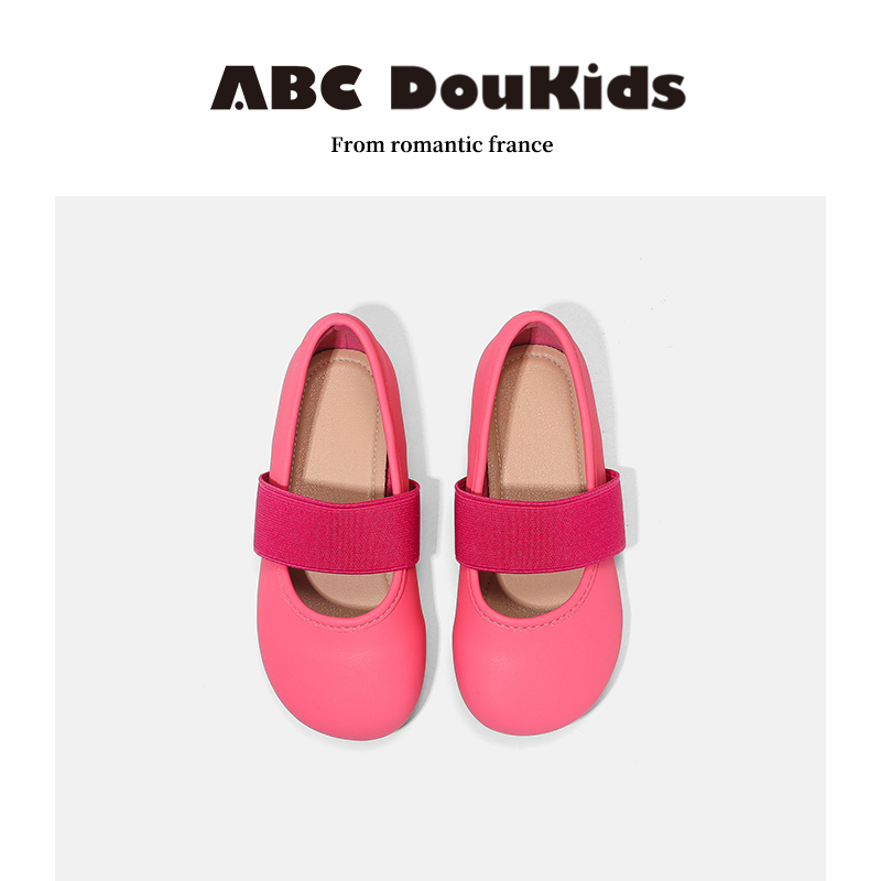 ABC Doukids女童小皮鞋2025春秋新款儿童软底舞蹈鞋百搭公主鞋子