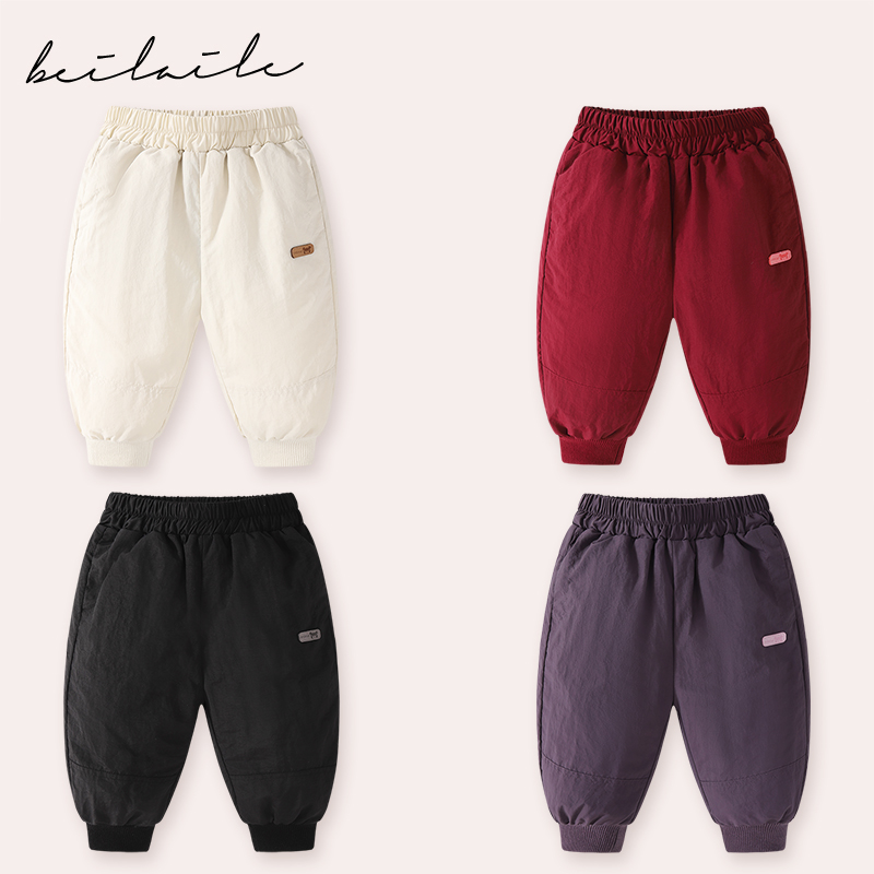 【三防石墨烯羽绒裤 小洛妈咪】婴儿童连体衣服宝宝羽绒冬裤子i27