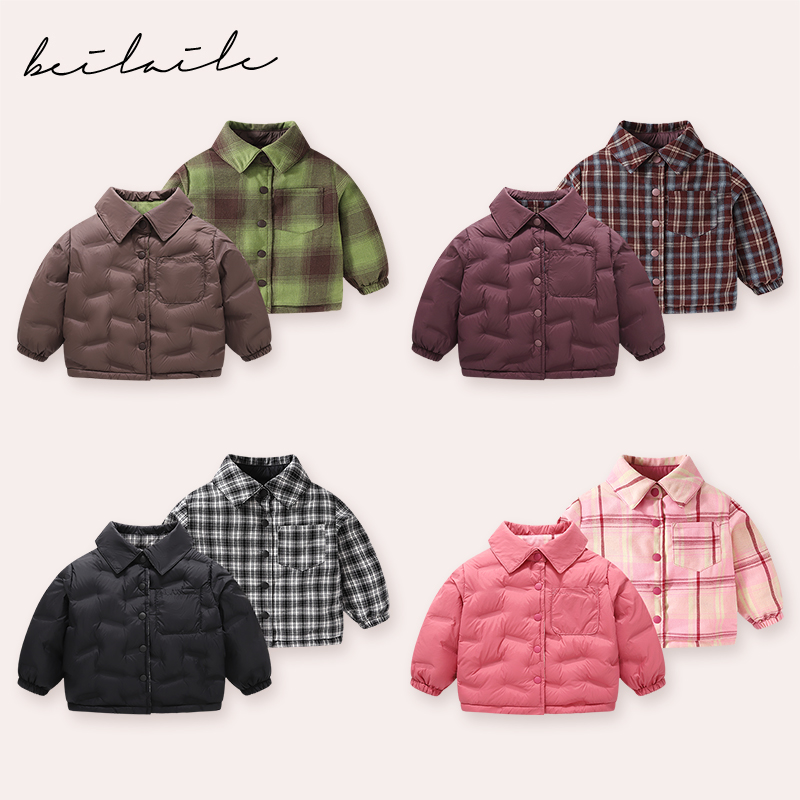 【三防双面穿羽绒 】婴儿连体衣服宝羽绒外套秋冬白鸭绒轻薄KK