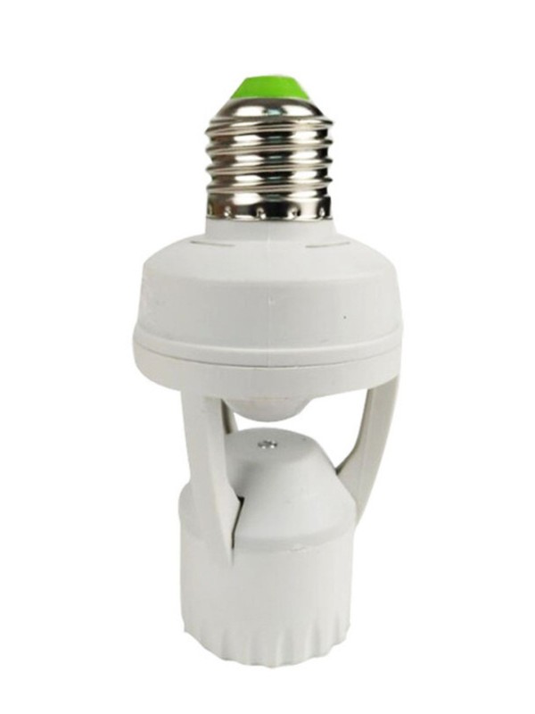 新型 免布线E27螺口人体感应灯座延时可调智能感应灯头开关全自动