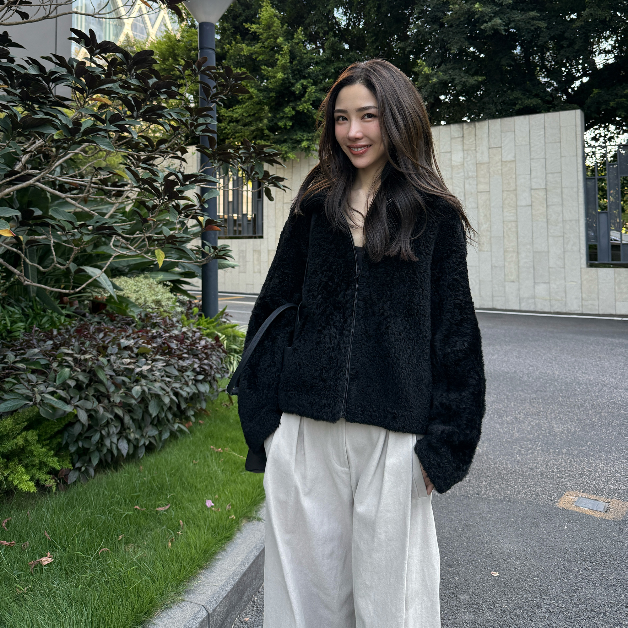 ROMI STUDIO土耳其进口拉贡100羊毛革皮毛一体皮草 RW24WW00838