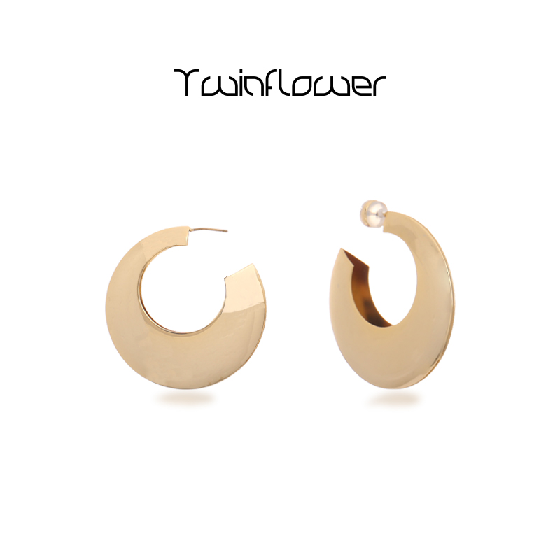 twinflower 铜合金耳饰 李沁2025年爆款耳圈气质百搭法式金属耳环