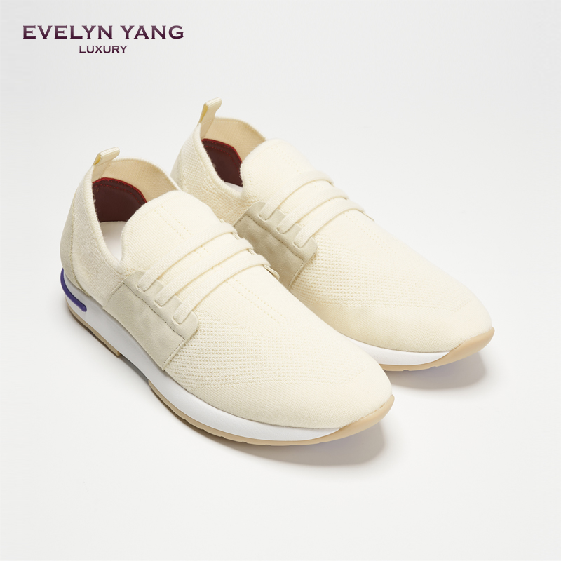 EVELYNYANG男士男装秋季新款皇家花园游艇羊毛时尚透气轻便飞织鞋