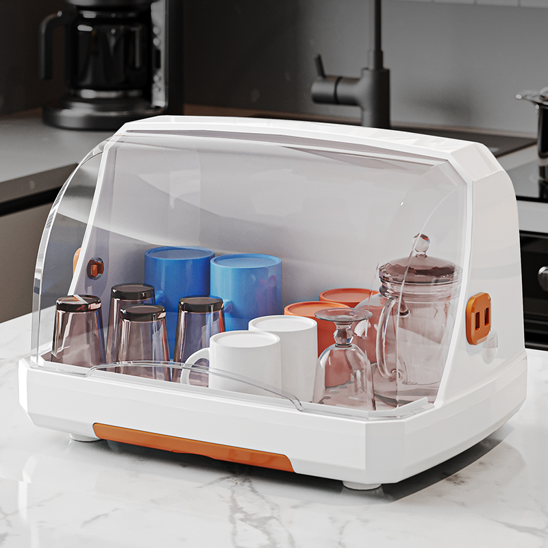 兼至桌面杯子收纳置物架水杯收纳盒防尘玻璃茶杯托盘水果沥水收纳