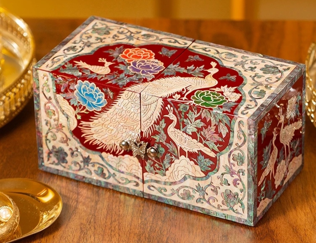 螺钿漆器中式复古风格螺钿首饰盒首饰盒