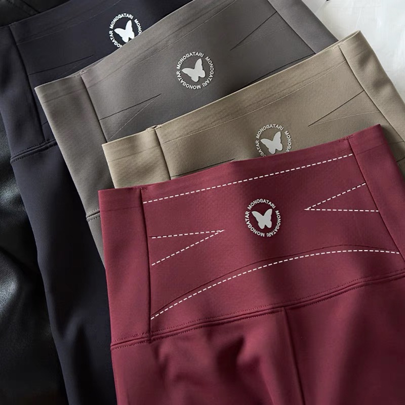 2024新款后腰蝴蝶标鲨鱼芭比裤秋冬外穿时尚显瘦百搭