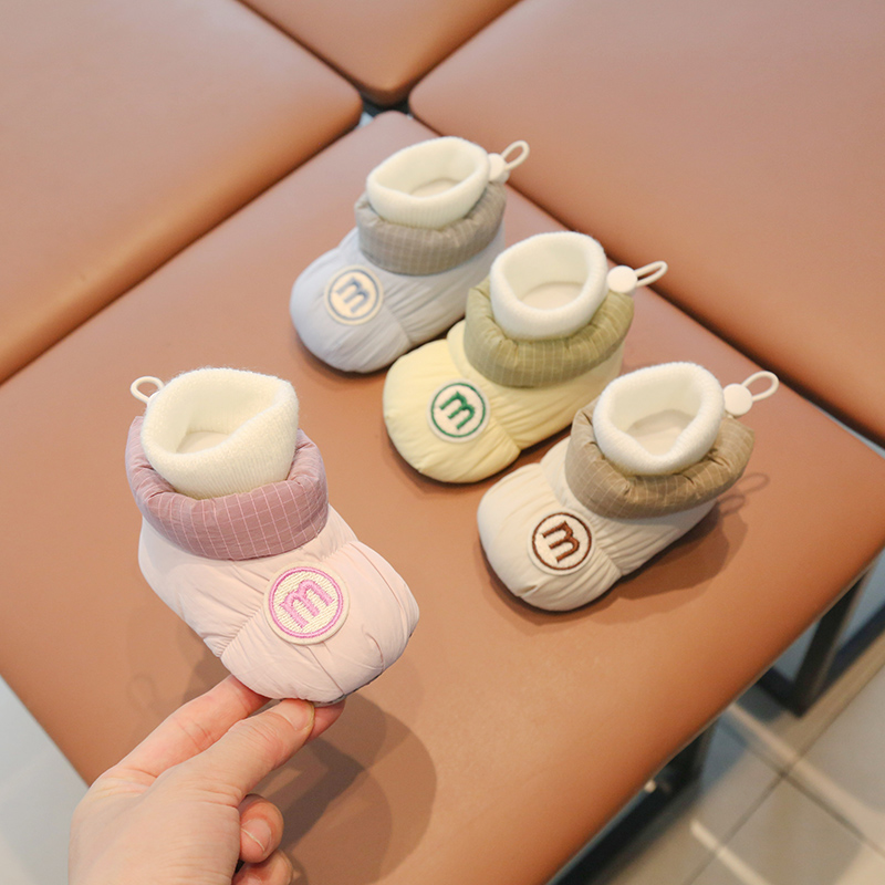 婴儿棉鞋冬季软底宝宝鞋袜保暖加厚加绒新生儿鞋子防掉0-1岁12月