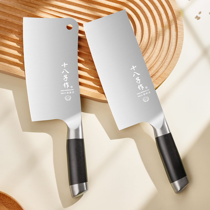 【主播推荐】十八子作银宇厨房不锈钢切菜切肉刀家用锋利菜刀送剪刀