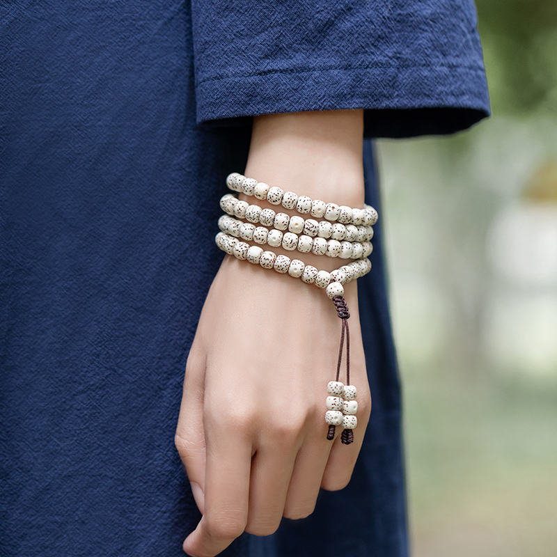 天然星月菩提手串108颗高密顺白手串男女高抛多圈菩提子文玩手串