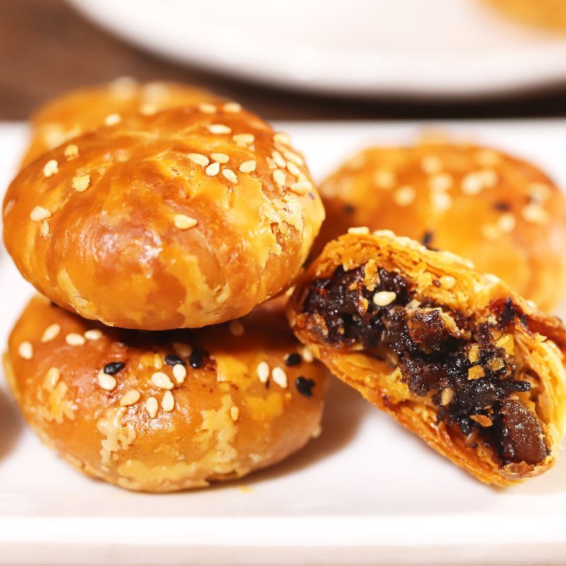 黄山烧饼150g/袋约个梅干菜红糖肉饼肉松1包口味默认原味半成品