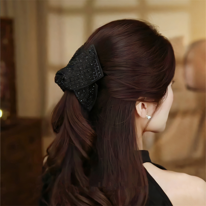 路易斯赫本抓夹巴黎王妃发夹女2025新款马尾夹后脑勺盘发鲨鱼夹子