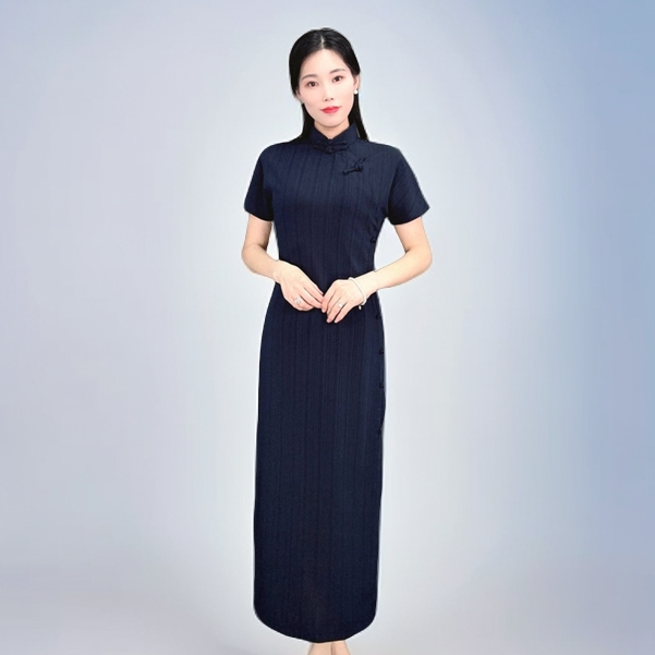 夏季单层古法全开襟旗袍改良新中式旗袍少女文艺复古显瘦气质旗袍
