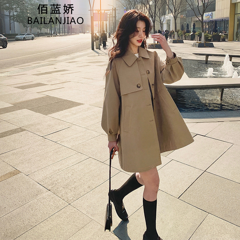 卡其色风衣女春秋2025新款韩系宽松小个子百搭休闲高级感盐系外套