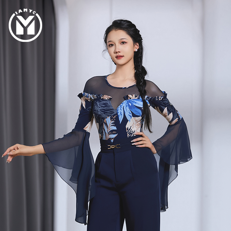 IAMYC新款摩登舞连体上衣国标舞练功服 B10121