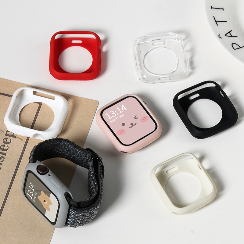 S8适用于iwatch8/s9表壳苹果SE保护套9镂空保护壳硅胶7手表壳半包