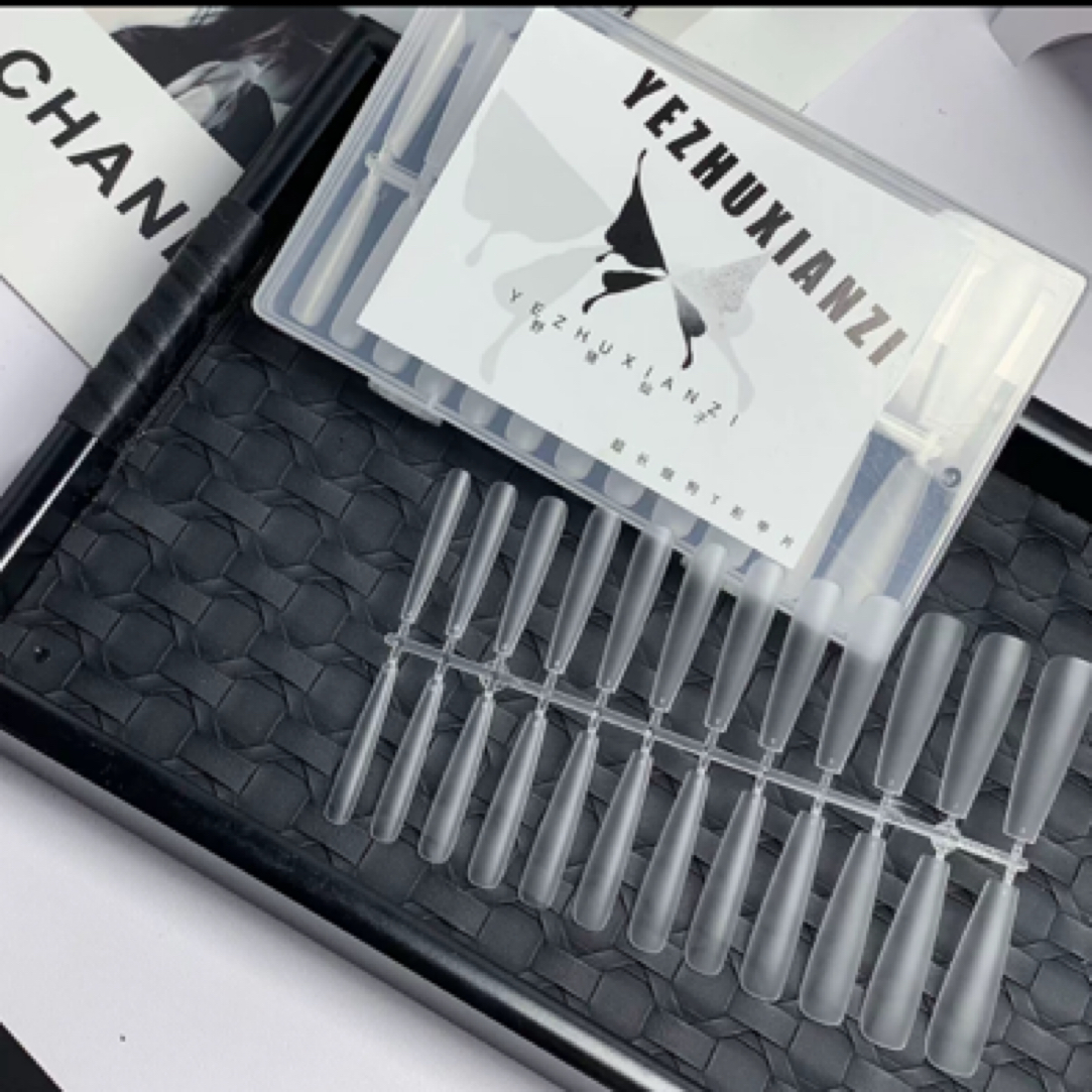 美甲超长细狗t长椭圆甲片44-38mm美甲专用甲片240片超长甲片