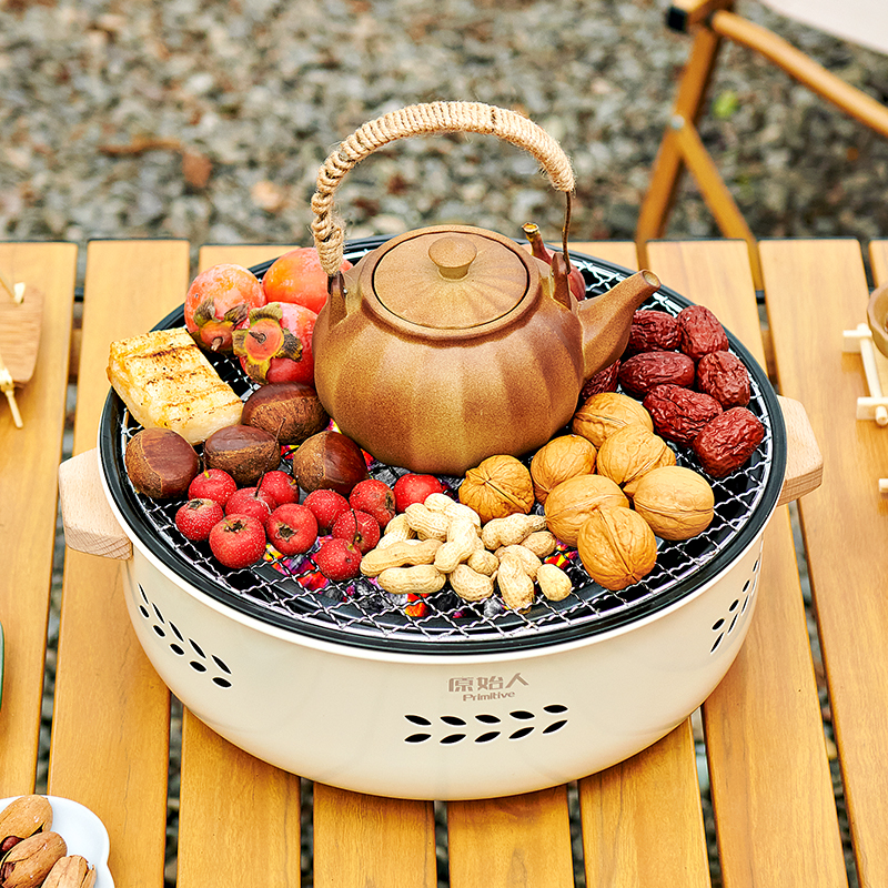 【原始人食悦围炉】烤火盆烧烤架户外取暖炉室内烧烤炉炭围炉煮茶