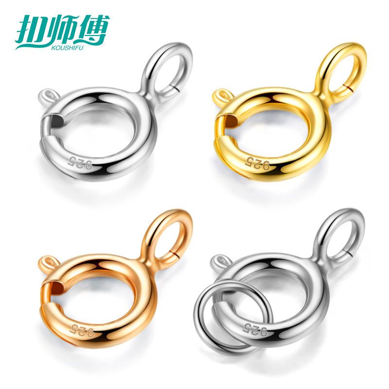 925银银制品 珍珠项链扣头弹簧扣龙虾扣连接扣银手链扣配件接头扣