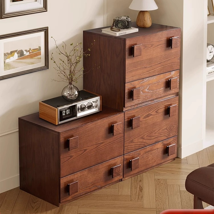 法式复中古客厅靠墙置物柜实木餐边柜小立柜储物柜卡门柜