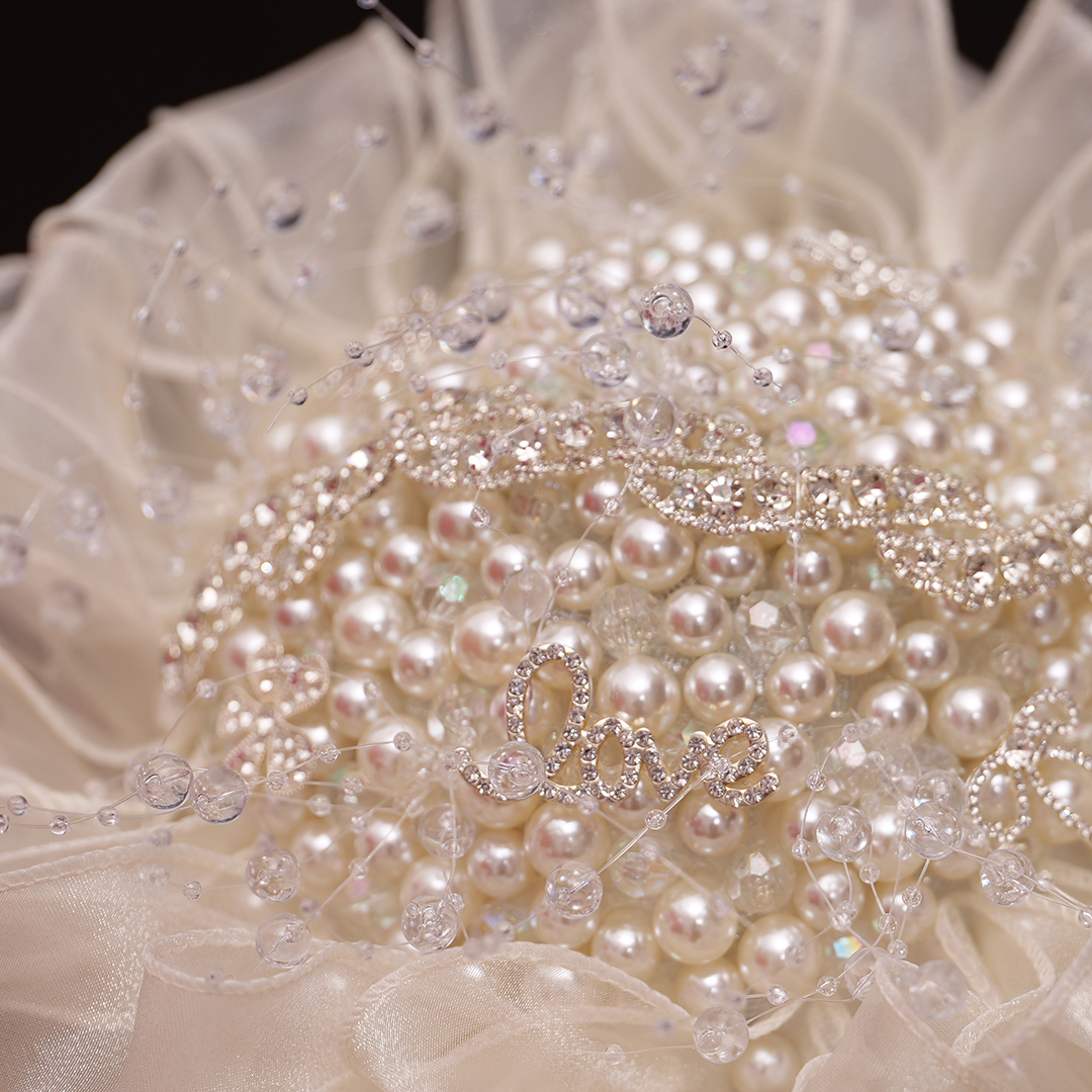 珍珠链条手捧花手工DIY材料包蕾丝韩式婚礼送闺蜜结婚拍照