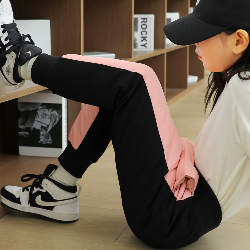 女童羽绒裤外穿高腰修身儿童中大童学生加厚90白鸭绒宝宝保暖棉裤