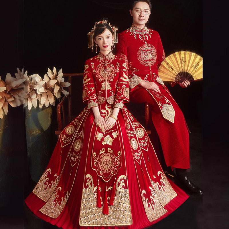 秀禾服2025新款爆款新娘中式嫁衣结婚婚纱礼服情侣敬酒服大码胖mm