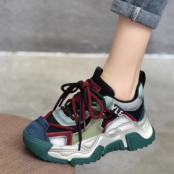 时尚老爹鞋女秋款复古轻便休闲鞋厚底百搭运动女鞋2025年新款潮鞋